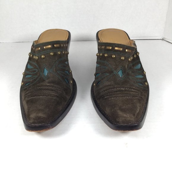 Cole Haan Western Studded Mule Brown Size 7.5 - Picture 3 of 10